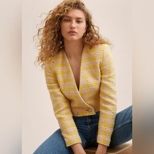 MANGO CROP TWEED JACKET